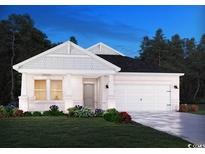 Charming one-story home with white siding and a two-car garage at 2437 Grand Meadow Dr., Longs, SC 29568