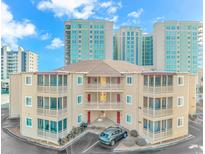 Aerial view of coastal condo building, showcasing its location and surrounding area at 609 Hillside Dr. S # E - 10, North Myrtle Beach, SC 29582