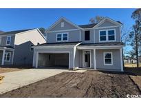 Two-story house with gray siding, attached garage, and landscaping at 3080 Palma Way, Myrtle Beach, SC 29579