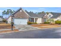 Charming single-story home featuring a brick facade, attached garage, and well-maintained front yard at 1139 Parish Way, Myrtle Beach, SC 29577