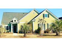 Charming home with a green exterior, well-manicured lawn, and beautiful landscaping at 8605 Hopper Ct., Myrtle Beach, SC 29579