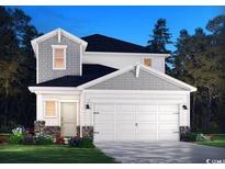 Two-story home with gray siding, white trim, and a two-car garage at 4299 Falls Oaks St., Myrtle Beach, SC 29579