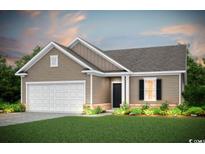 Two-story Craftsman style home with neutral siding and a two-car garage at 272 Hawks Run Dr., Calabash, NC 28467