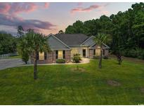 Brick home with palm trees and a well-maintained lawn at 137 Alpharetta Ct., Conway, SC 29526