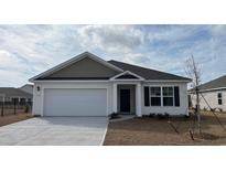 Charming single-story home showcasing a clean design, attached garage, and well-manicured front lawn at 3438 Ashridge Way, Conway, SC 29526