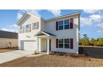 Two-story house with white siding, burgundy shutters, and a two-car garage at 3488 Ashridge Way, Conway, SC 29526