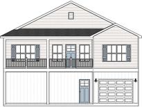 Two-story home with balcony, garage, and shutters at 2428 Park St., North Myrtle Beach, SC 29582