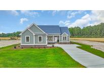 Charming single-story home featuring a manicured lawn and a long driveway at 604 Highway 747, Loris, SC 29569