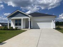 Charming single-story home featuring a blue-grey accent and a spacious two-car garage at 234 Letha Dr, Longs, SC 29568