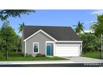 Charming single-Gathering home with gray siding, lush landscaping, and a convenient attached garage at 123 Tbd Sun Colony Blvd., Longs, SC 29568