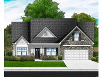 Charming single-Gathering home with stone accents, attached garage, and well-manicured lawn and landscaping at 998 Oak Hollow St., Longs, SC 29568