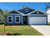 Charming blue single-Gathering home with a well-manicured lawn and a two-car garage at 327 Dunlin Pl, Conway, SC 29526