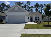 Charming single-story home with a well-maintained lawn, attached garage, and inviting entryway at 8643 Farrier Dr., Myrtle Beach, SC 29588