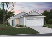 Charming single-Gathering home featuring a tidy lawn, neutral color palette, and an attached two-car garage at 8965 Farrier Dr., Myrtle Beach, SC 29588