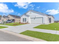 Charming single Gathering home with manicured lawn and a two car garage on a sunny day at 1329 Palm Springs Paloma Dr, Longs, SC 29568