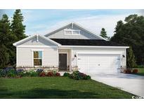 Charming single story home with white siding, stone accents, and a two car garage at 1243 Arizona Dr., Longs, SC 29568