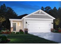 Charming single-story home with stone accents, a two-car garage, and well-maintained landscaping at 822 Cypress Preserve Circle, Longs, SC 29568