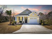 Charming yellow home featuring a well-manicured lawn and a spacious driveway at 1206 Carsens Ferry Dr., Conway, SC 29526