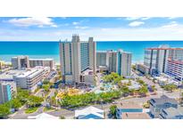 Beautiful aerial view of a beachside condo resort with ocean views, pools, and easy beach access at 201 74Th Ave. N # 703, Myrtle Beach, SC 29572