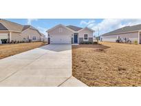Charming single-story home featuring a two-car garage and a neatly kept front lawn at 545 Honeyhill Loop, Conway, SC 29526