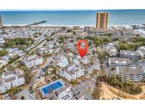 Wonderful aerial view of a condo community near the beach with a tennis court, pool and beautiful landscaping at 351 Lake Arrowhead Rd. # 12-347, Myrtle Beach, SC 29572