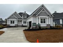 Charming single-Gathering home showcasing a well-manicured lawn, inviting entrance, and two-car garage at 135 Low Country Loop, Murrells Inlet, SC 29576
