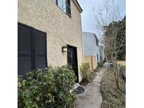 Charming front door entrance with black shutters and beautiful exterior detail at 217 N Myrtle St. # 1, Myrtle Beach, SC 29577