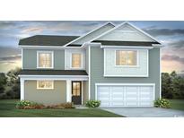 Charming two-story home featuring a two-car garage and beautifully landscaped front yard at 346 Glacier Way, Conway, SC 29526