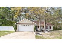 Charming single-story home featuring a two-car garage, well-maintained lawn, and beautiful landscaping at 550 Crusade Circle, Conway, SC 29526
