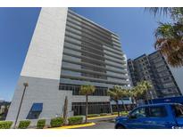 Condo building with multiple floors and balconies, providing stunning ocean views and a great location at 2001 S Ocean Blvd. # 406, Myrtle Beach, SC 29577