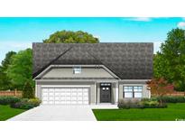 Charming single-story home featuring a covered entry and attached garage at 549 Honeyhill Loop, Conway, SC 29526