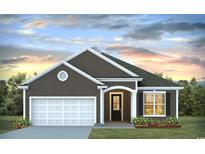 Charming single-story home with gray siding, white trim, a two-car garage, and professionally landscaped front yard at 777 Choctaw Dr., Conway, SC 29526