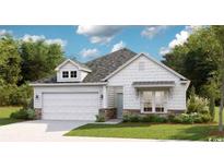 Charming single-Gathering home boasts a welcoming front porch and attached two-car garage at 2014 Lone Cypress Dr, Myrtle Beach, SC 29579