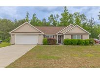 Charming single-story home featuring a manicured lawn and an attached two-car garage at 247 Rolling Oak Dr., Georgetown, SC 29440