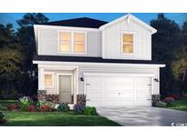 Charming two-story home featuring a two-car garage and professionally landscaped front yard at 4344 Falls Oaks St., Myrtle Beach, SC 29579
