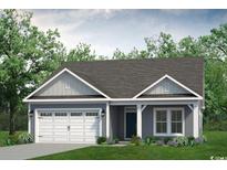Charming single-story home featuring a two-car garage, manicured lawn, and inviting entrance at 520 Sheepbridge Way, Loris, SC 29569