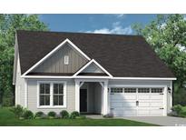 Charming one-story home featuring gray siding, white trim, and an attached two-car garage at 2158 Gooseberry Way, Longs, SC 29568