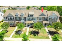 Aerial view of a two-story townhome with a well-manicured lawn and trees in a desirable community at 448 Papyrus Circle # 448, Little River, SC 29566