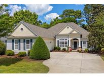 Charming single-story home with beige siding, mature landscaping, and a spacious concrete driveway at 190 Barony Pl., Pawleys Island, SC 29585