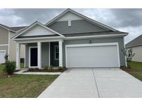 Charming one-story home with a manicured lawn and two-car garage, perfect for new homeowners at 630 Muster Field Ct., Conway, SC 29526