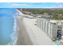 Expansive aerial view of condo complex with beach access and oceanfront views at 9400 Shore Dr. # 523, Myrtle Beach, SC 29572