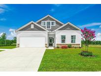 Charming single-story home featuring a white siding, stone accents, and a well-manicured lawn at 240 Wagner Cir., Conway, SC 29526