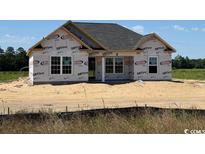 New construction home featuring a modern design and bright, unfinished exterior at 6696 Joyner Swamp Rd., Galivants Ferry, SC 29544