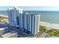 Beautiful high-rise condo building with ocean views and white and blue accents at 504 N Ocean Blvd. # 1711, Myrtle Beach, SC 29577