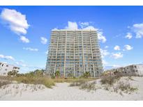 Beautiful exterior view of a beach condo with private balconies and stunning ocean views at 3805 S Ocean Blvd. # 503, North Myrtle Beach, SC 29582