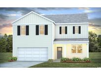 Charming two-story home with a garage, neutral siding, black shutters, and well-maintained landscaping at 7431 Meadow Walk Loop, Loris, SC 29569