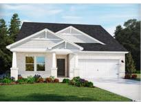 Charming single-story home boasts a classic design with a brick facade, lush lawn, and an attached two-car garage at 2614 Tranquility Loop, Longs, SC 29568
