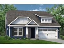 Charming single-Gathering home with a two-car garage, well-manicured lawn, and stylish blue siding at 831 Big Cedar Dr., Loris, SC 29569