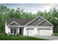 Charming single-story home with a three-car garage and well-manicured lawn at 718 Upton Way, Myrtle Beach, SC 29579