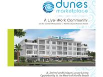 Modern multi-story building showcasing a mixed-use development with retail spaces and residential units at 5200 N Kings Hwy. # 2-E, Myrtle Beach, SC 29577